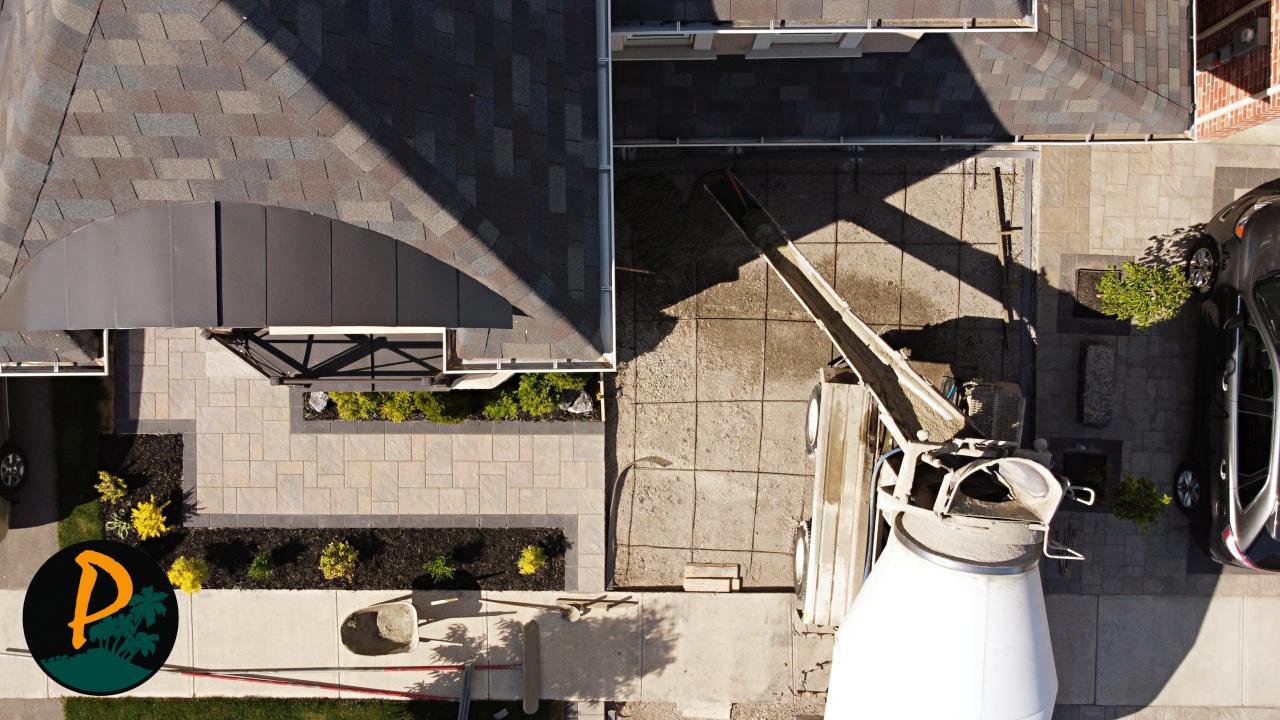 Aerial Drone Shot Of Pool At Back Of House