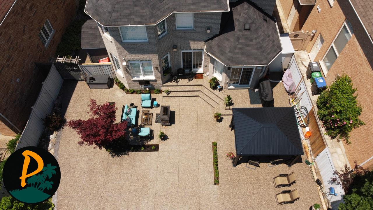 Aerial Drone Shot Of Pool At Back Of House